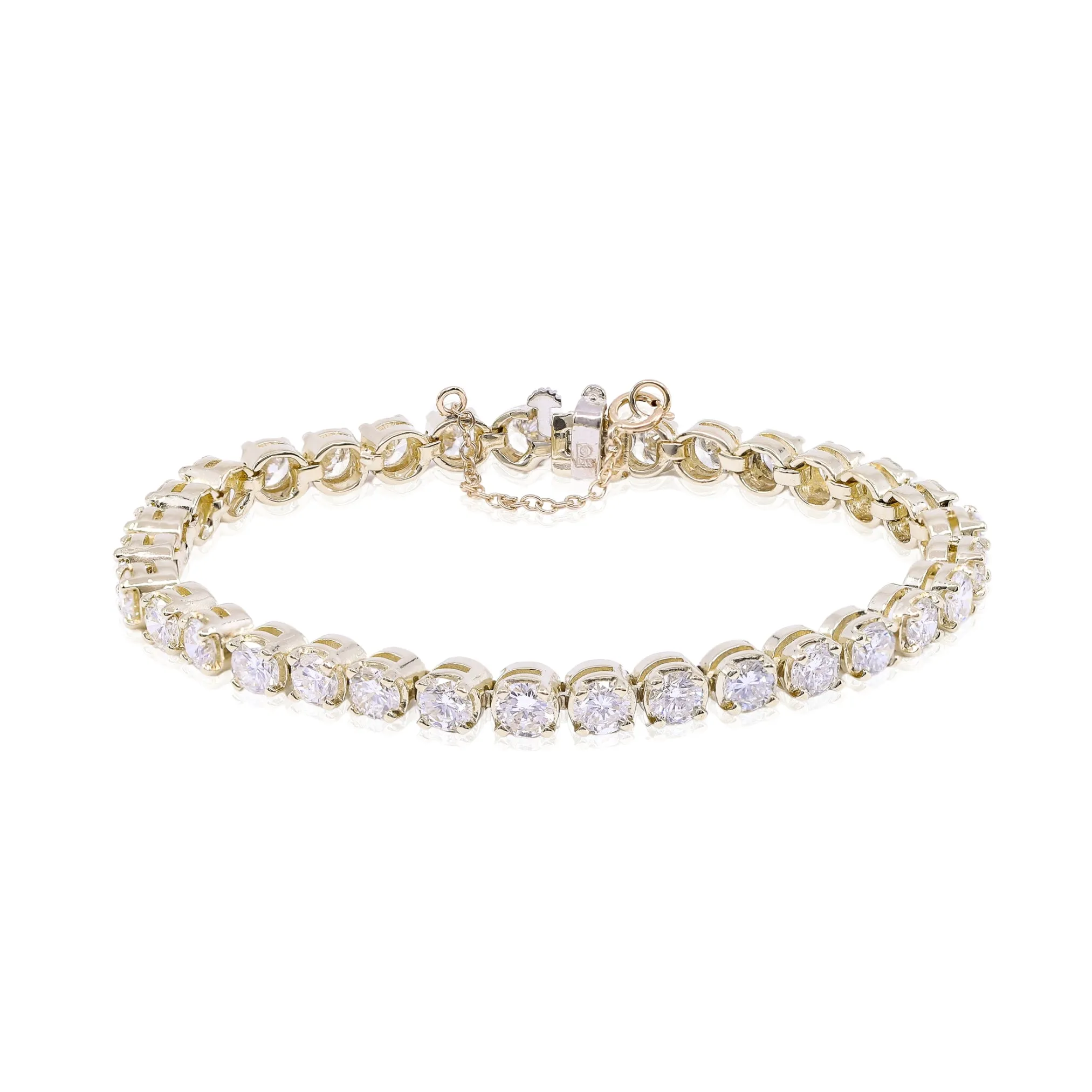 ESTATE 14K YELLOW GOLD DIAMOND TENNIS BRACELET - 8.50CTW