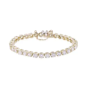 ESTATE 14K YELLOW GOLD DIAMOND TENNIS BRACELET - 8.50CTW