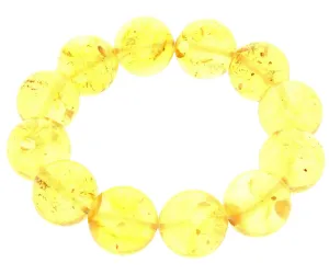 Exclusive Perfect Ball Genuine Baltic Amber Honey Beaded Bracelet - BT0118
