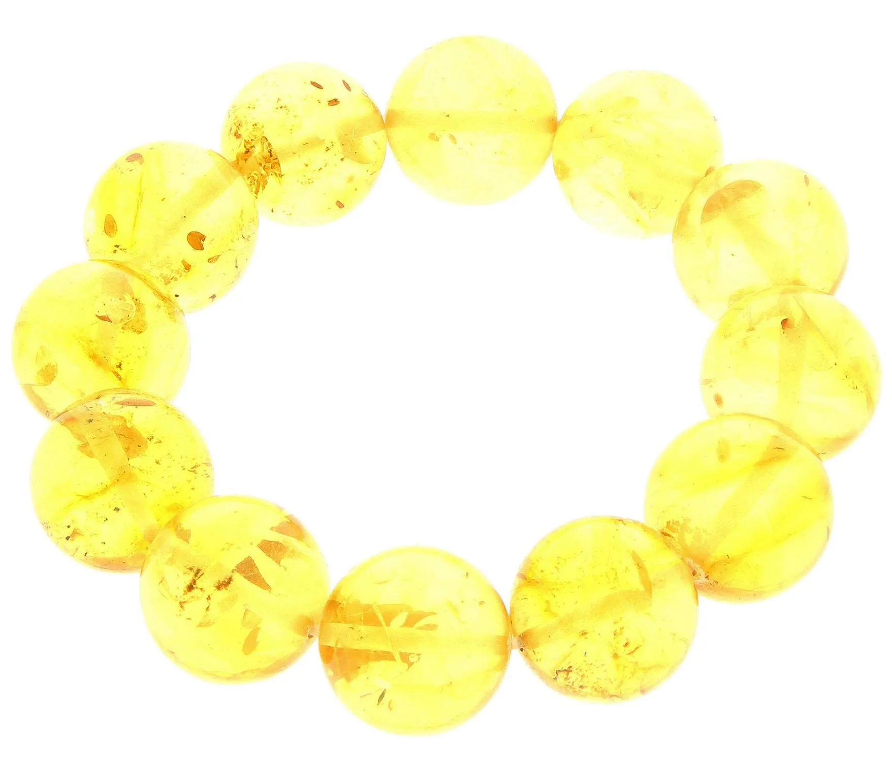 Exclusive Perfect Ball Genuine Baltic Amber Honey Beaded Bracelet - BT0118