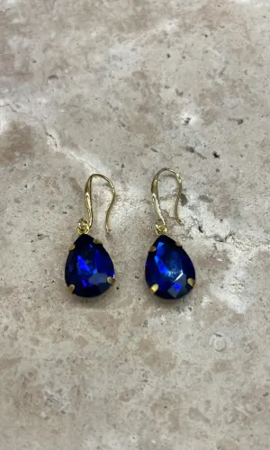Fleur Sapphire Teardrop Hook Earrings