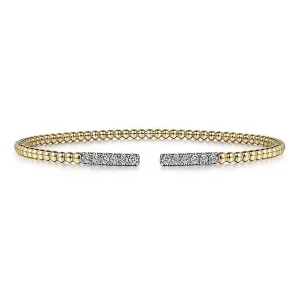 Gabriel & Co. 14K Yellow Gold Bujukan Diamond Bars Bangle