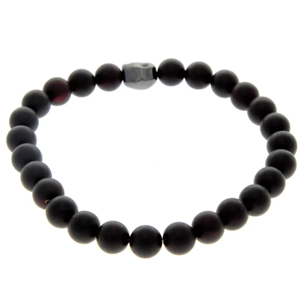 Genuine Baltic Amber Adjustable Beaded Bracelet for Men - MB008