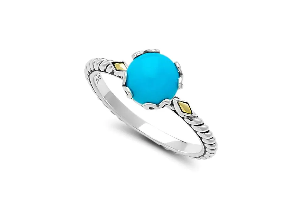 Genuine Sterling Silver and 18k Yellow Gold Samuel B. Birthstone Glow Ring