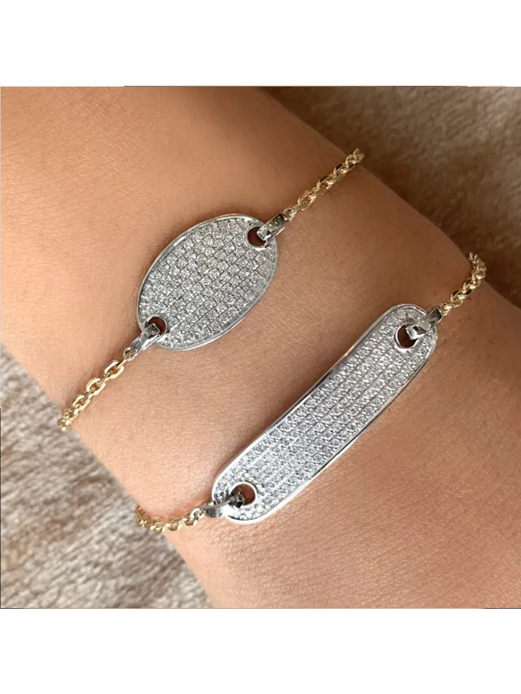 Gold & Diamond Classic ID Bracelet
