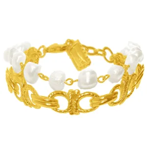 Gold Fresh Waterpearls Bracelet