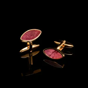 Gold Red Mookaite Eye Cufflinks