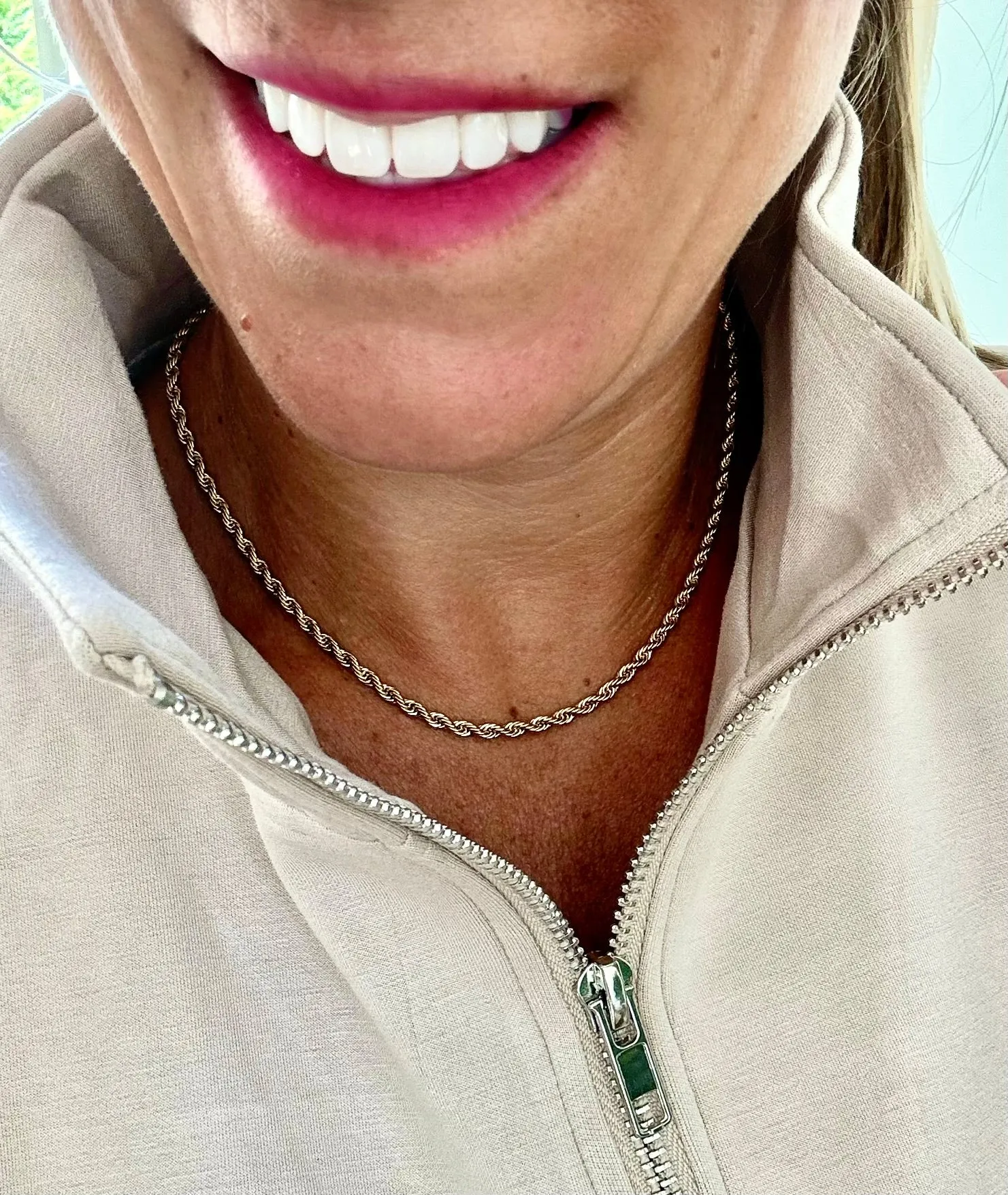 Gold Rope Twist Necklace