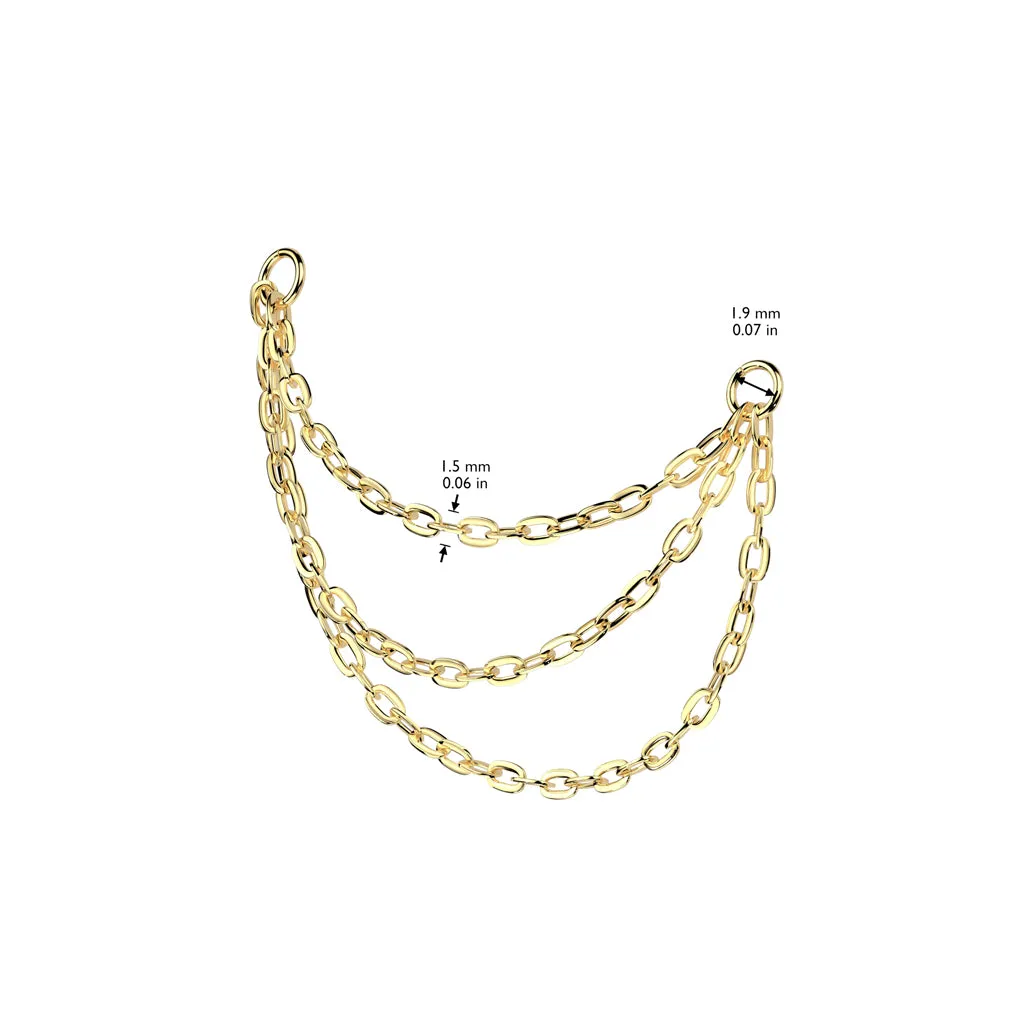 Gold Titanium Triple Connector Chain