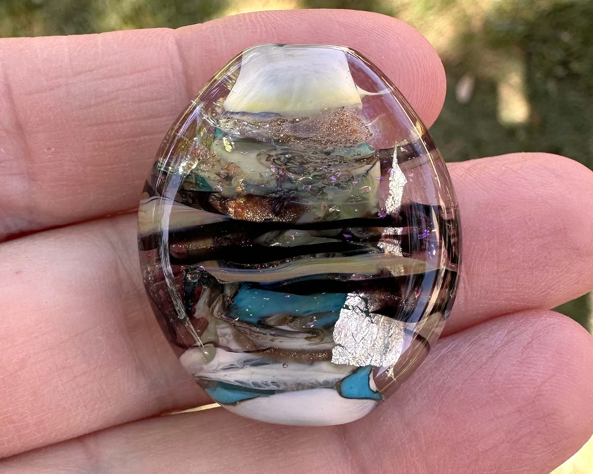 Golden Shimmer Lampwork Focal Bead SRA