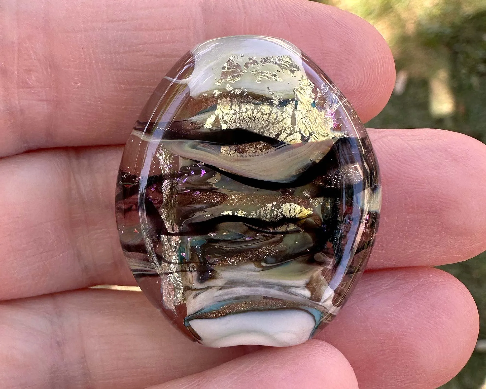 Golden Shimmer Lampwork Focal Bead SRA