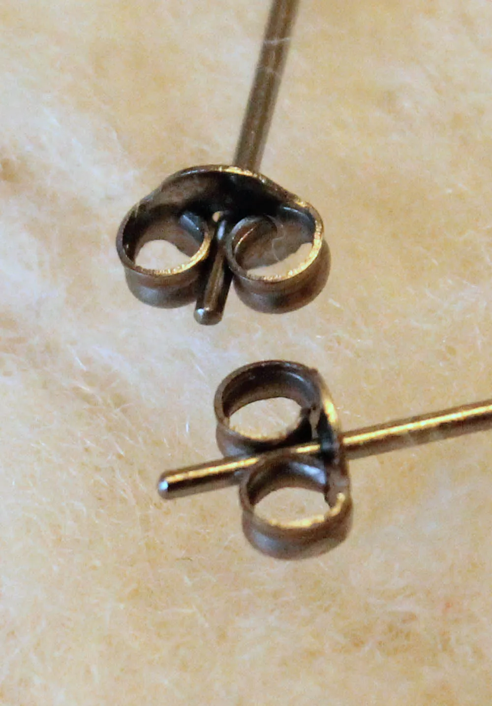 Goldstone Bezel Gemstone, Large (Hypoallergenic Niobium or Titanium Post Earrings)