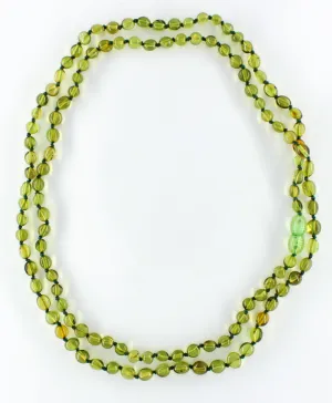 Green Amber Double Strand Nugget Necklace
