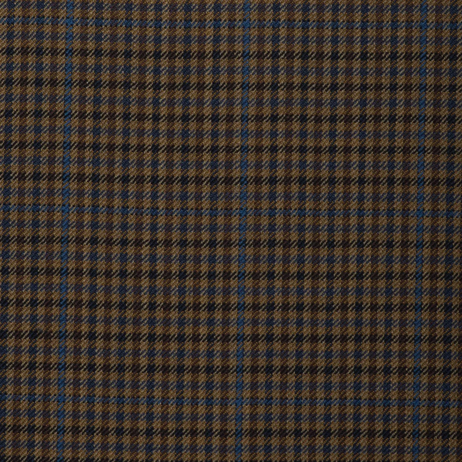 Gun Club Brown With Blue Overcheck Onyx Super 100's Luxury Jacketing And Suiting's