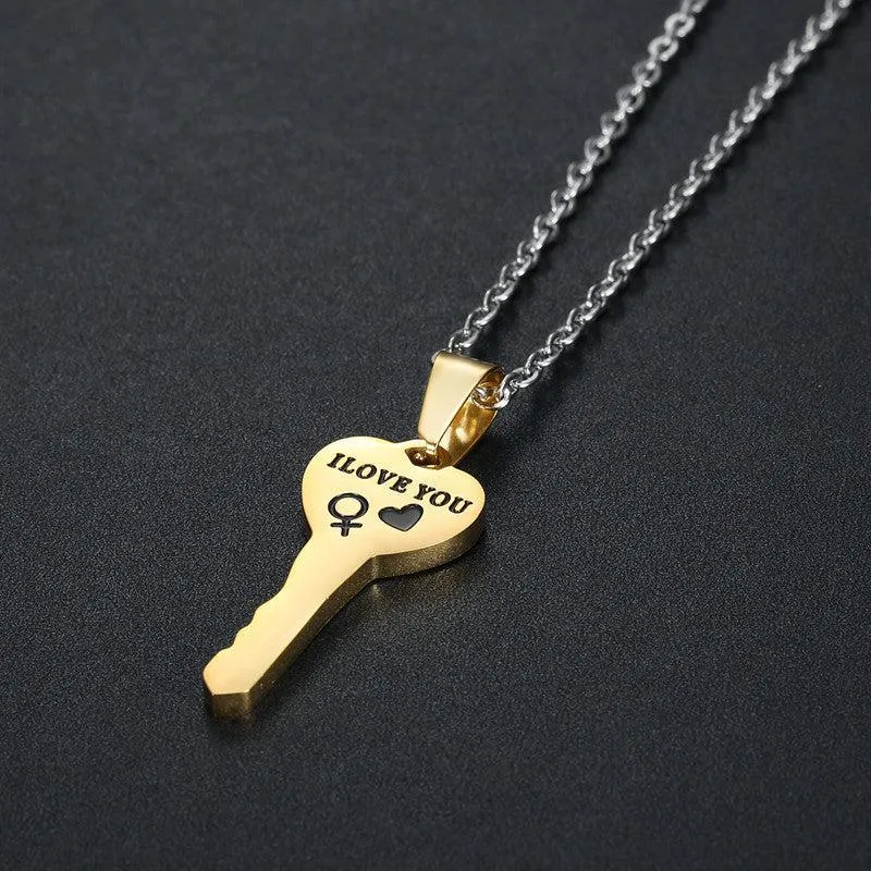 Heart Key Pendant Necklace