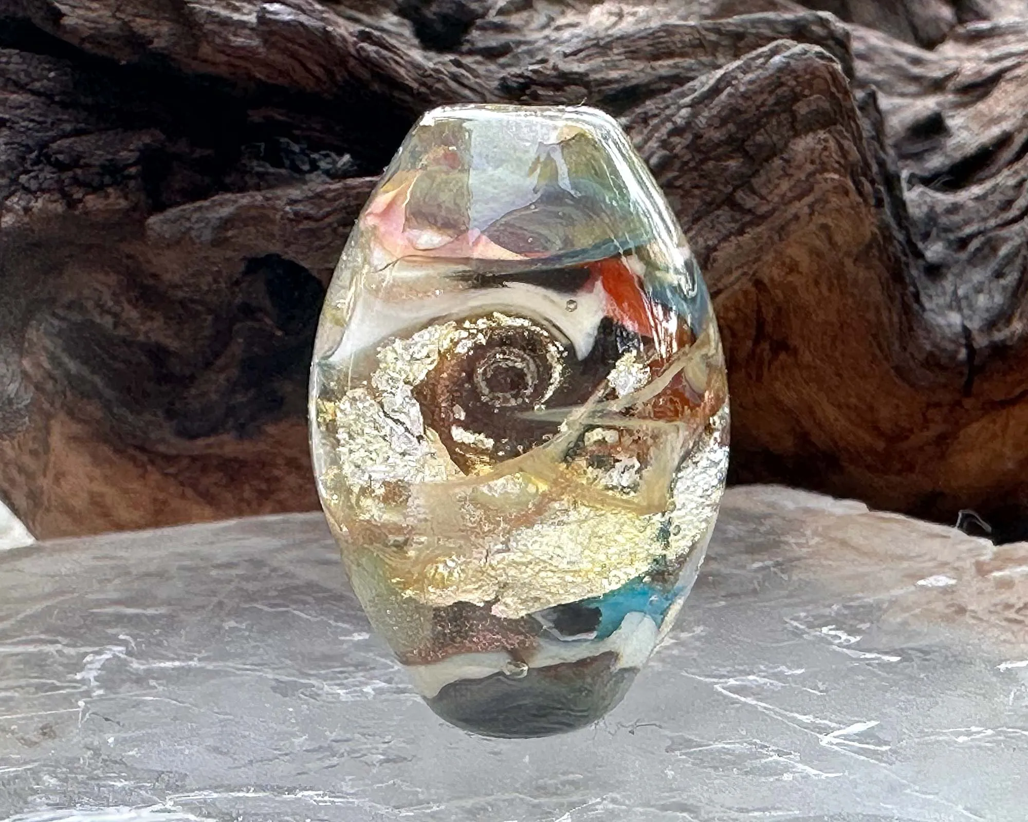 Heirloom Metals Organic Lampwork Focal Bead SRA