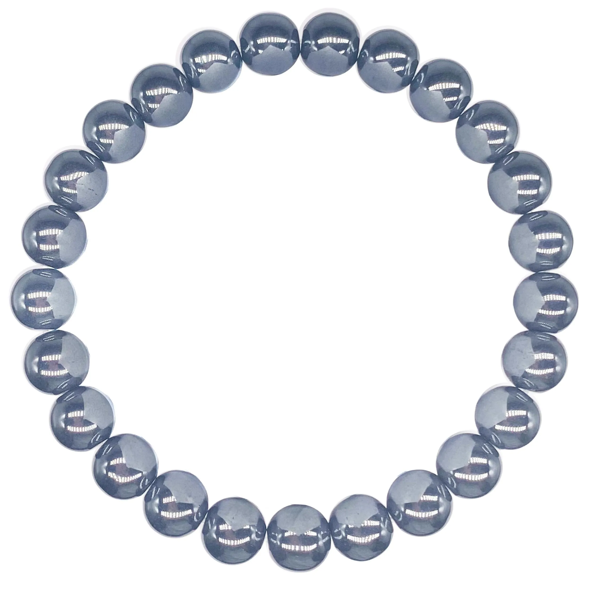 Hematite Beaded Crystal Bracelet