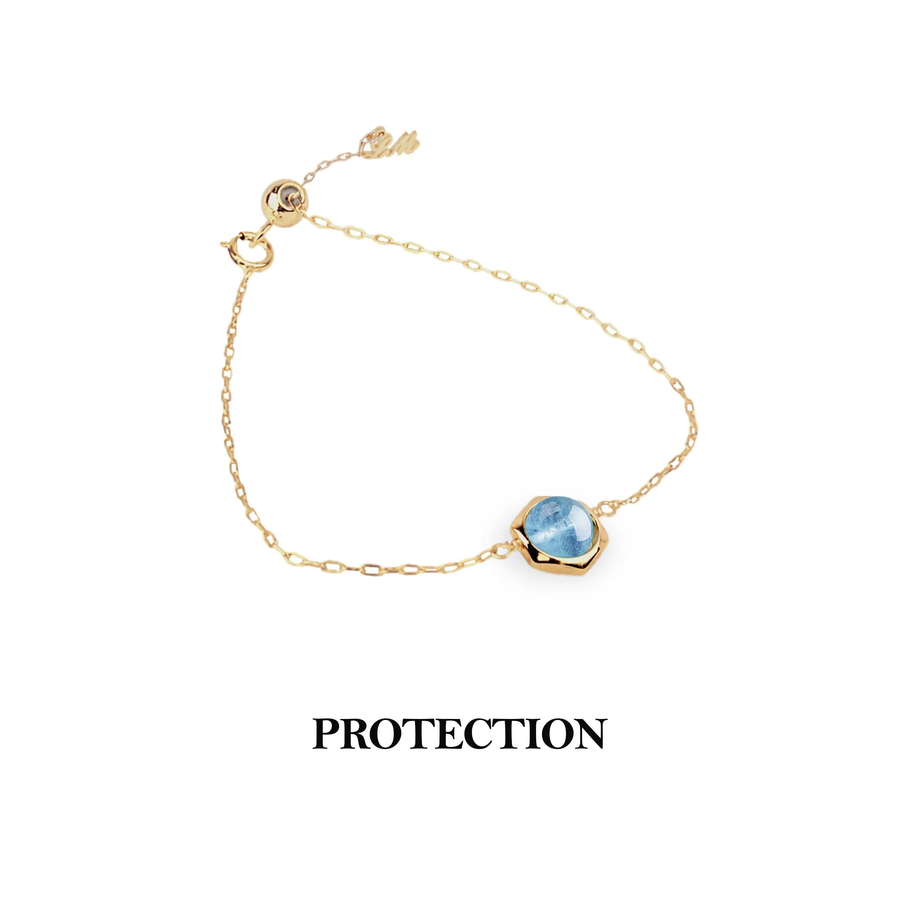 [Hexagon] Aquamarine Bracelet