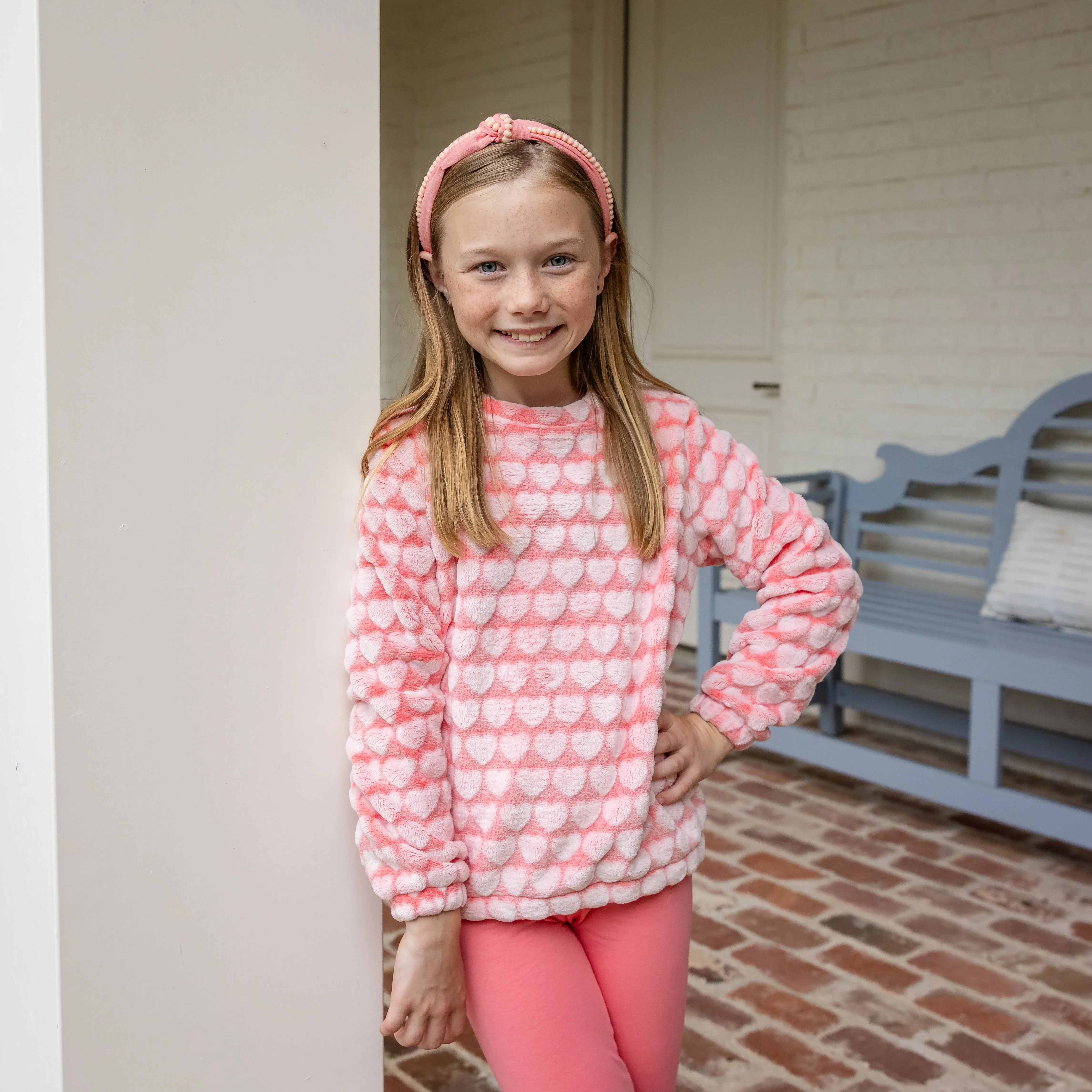 Hope Sweatshirt - Coral Heart Chenille