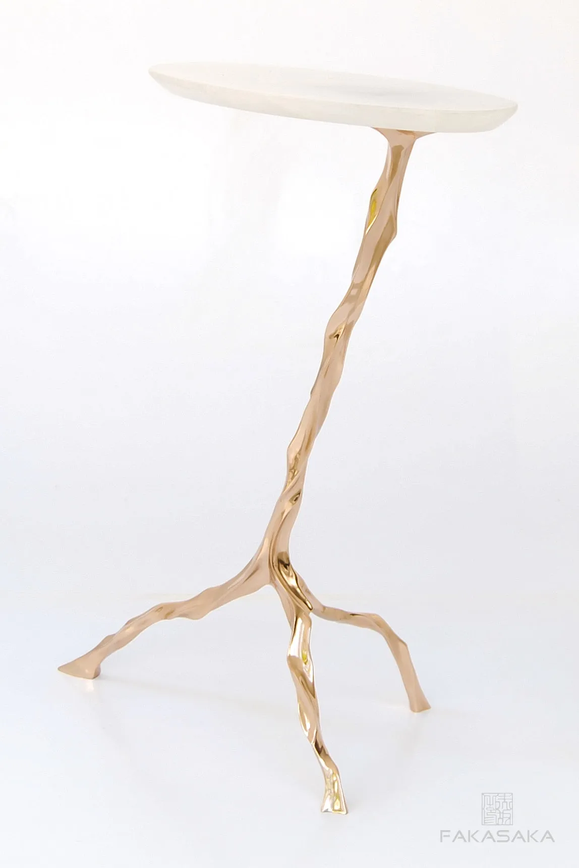 JANIS DRINK TABLE<br><br>ONYX<br>POLISHED BRONZE