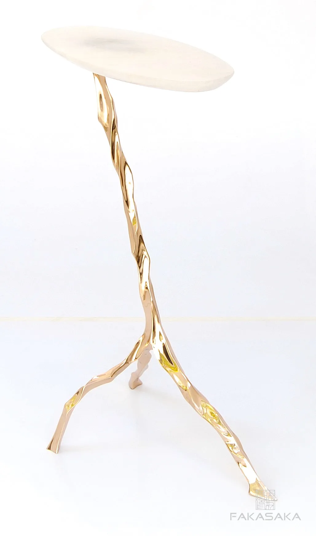 JANIS DRINK TABLE<br><br>ONYX<br>POLISHED BRONZE