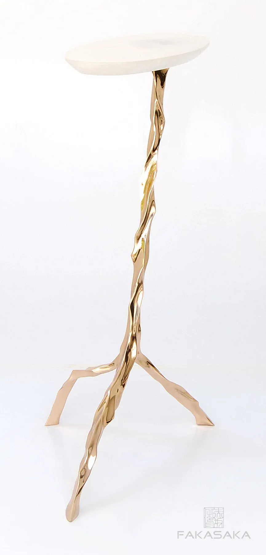 JANIS DRINK TABLE<br><br>ONYX<br>POLISHED BRONZE