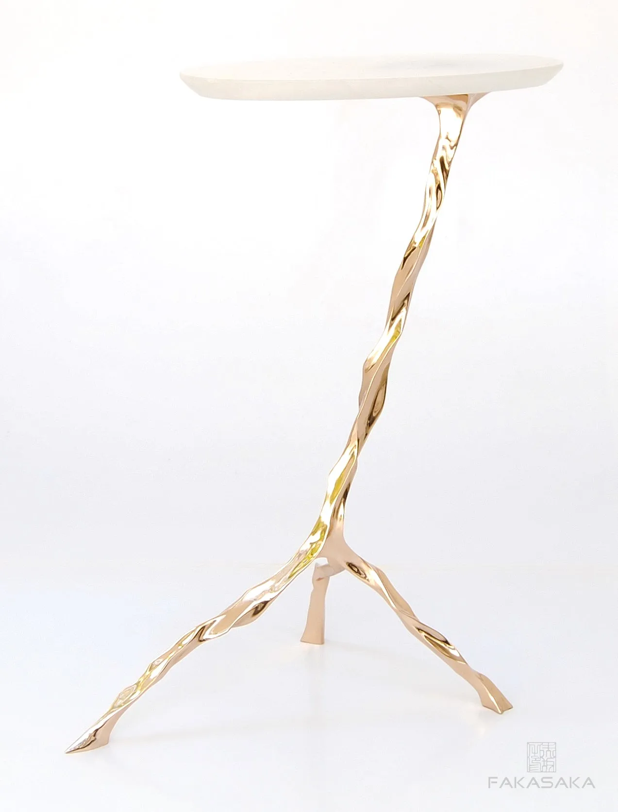 JANIS DRINK TABLE<br><br>ONYX<br>POLISHED BRONZE