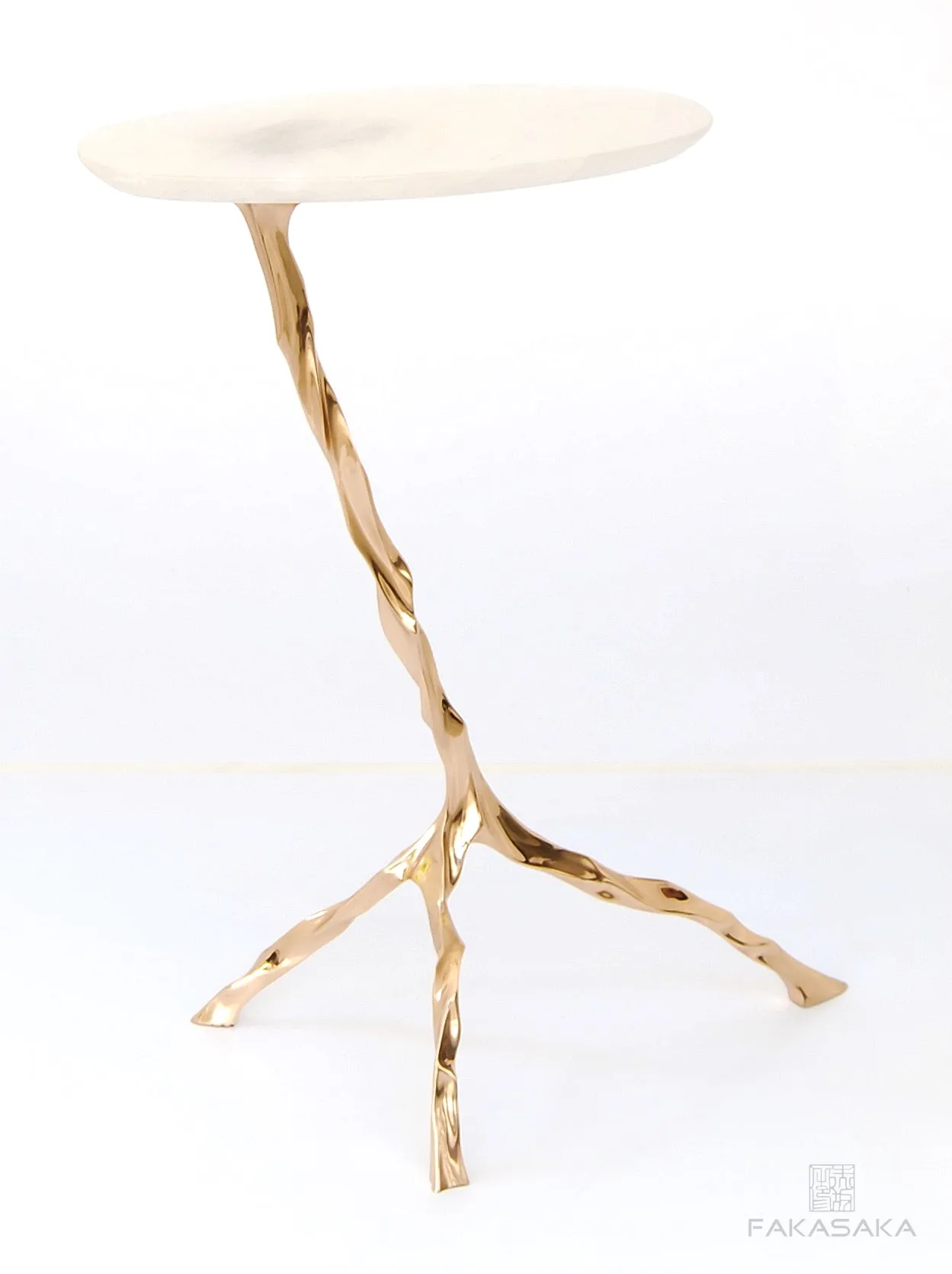 JANIS DRINK TABLE<br><br>ONYX<br>POLISHED BRONZE