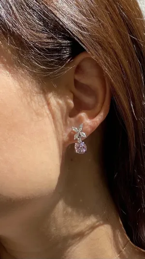 Jasmine Chicory Pink Round Drop Earrings