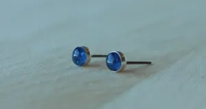 Kyanite Bezel Gemstones, Med (Niobium or Titanium Post Earrings)