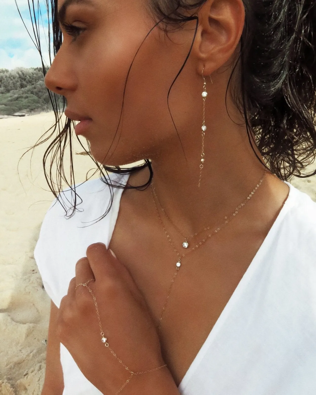 Large Birthstone Necklace - 14K Yellow Gold Fill