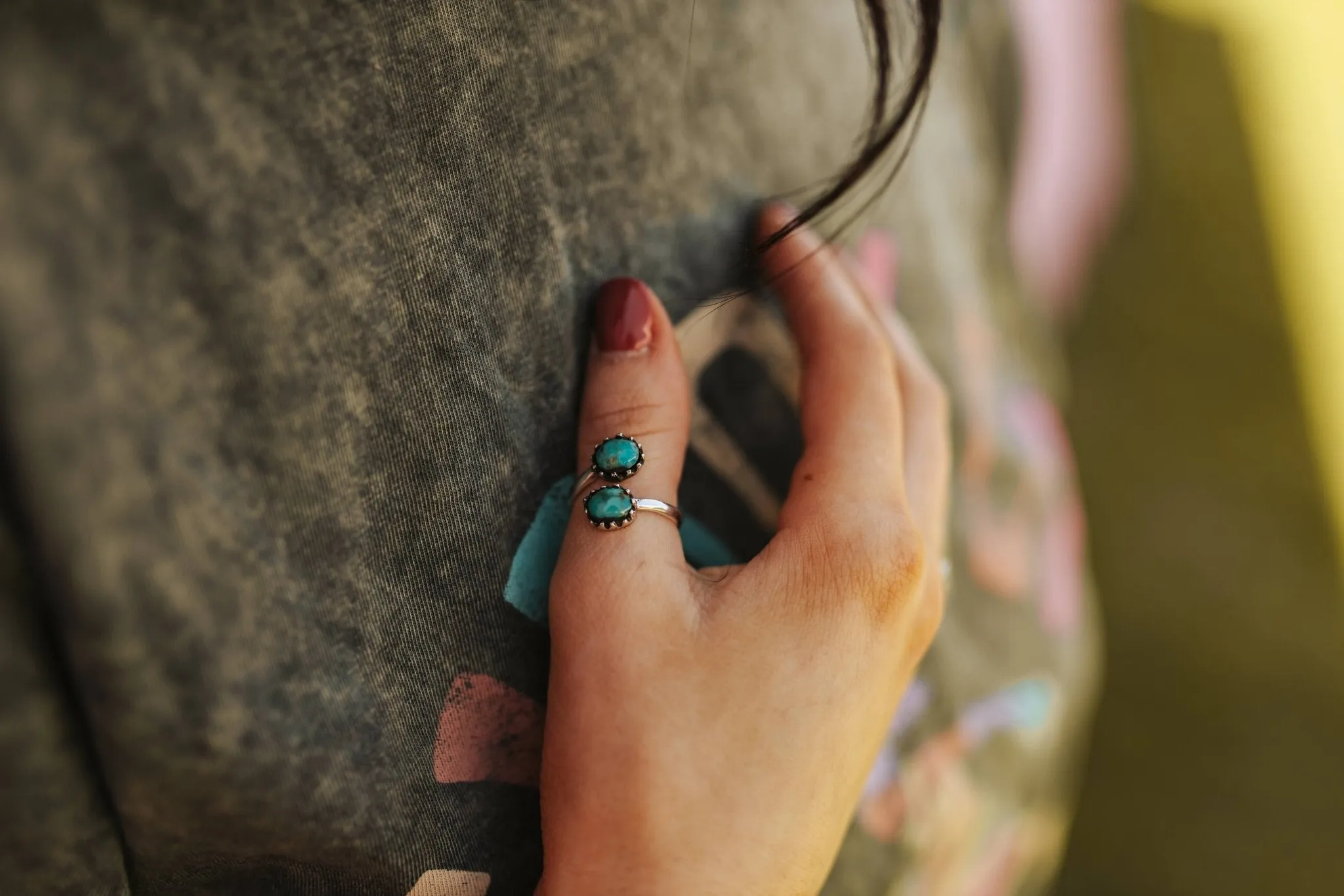 Large Twisted Turquoise Ring