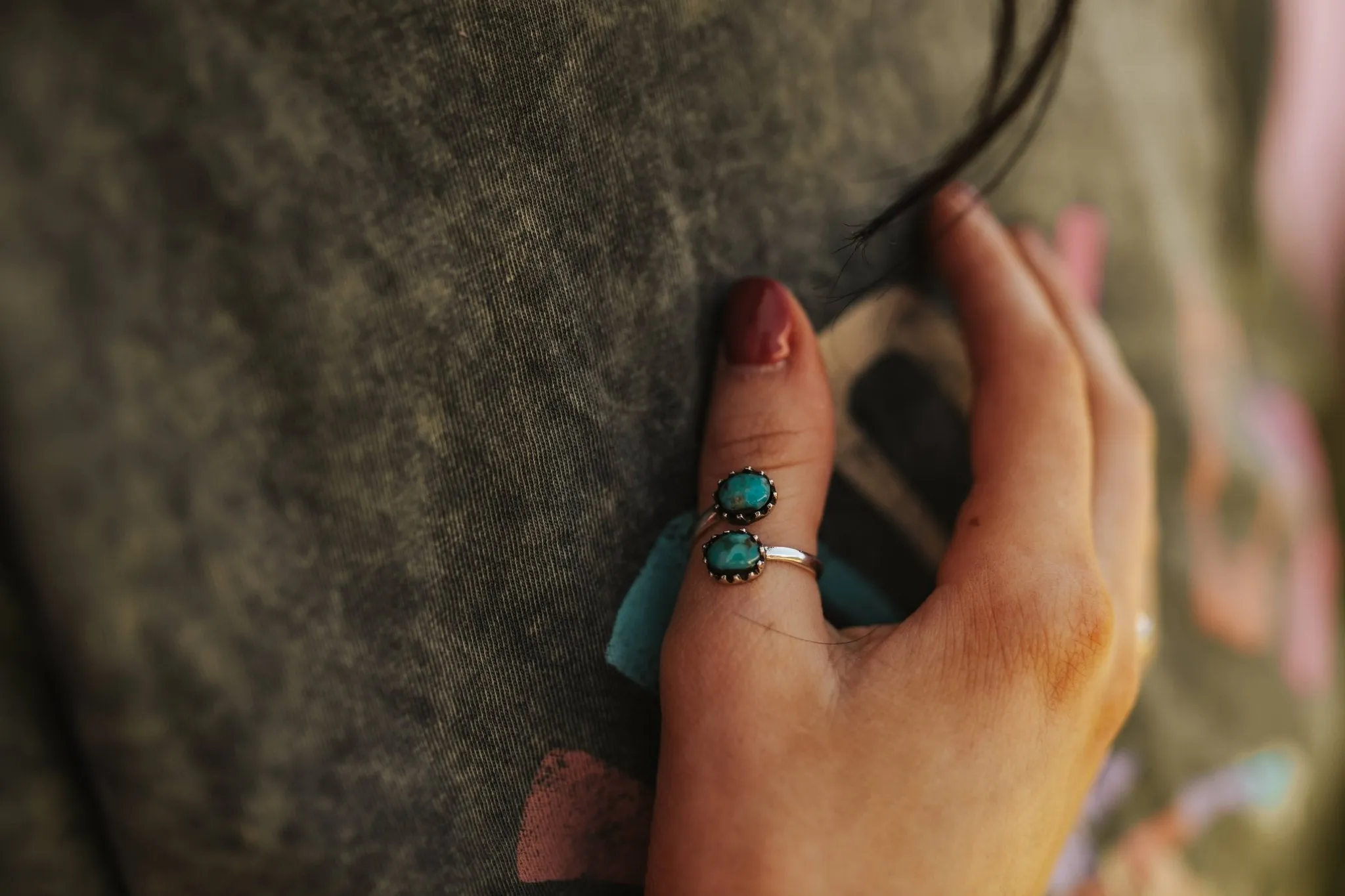 Large Twisted Turquoise Ring