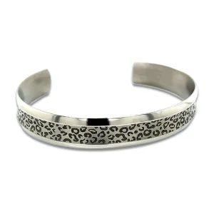Leopard Print Wide Concave Torc Bangle