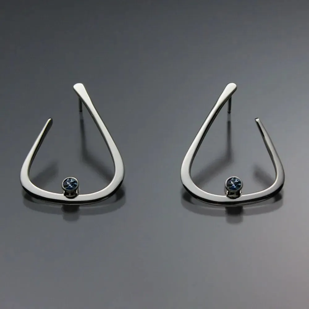 London Blue Topaz Earrings EAR040SMSSLTZ Sterling Silver or 14K Gold by John Tzelepis Jewelry