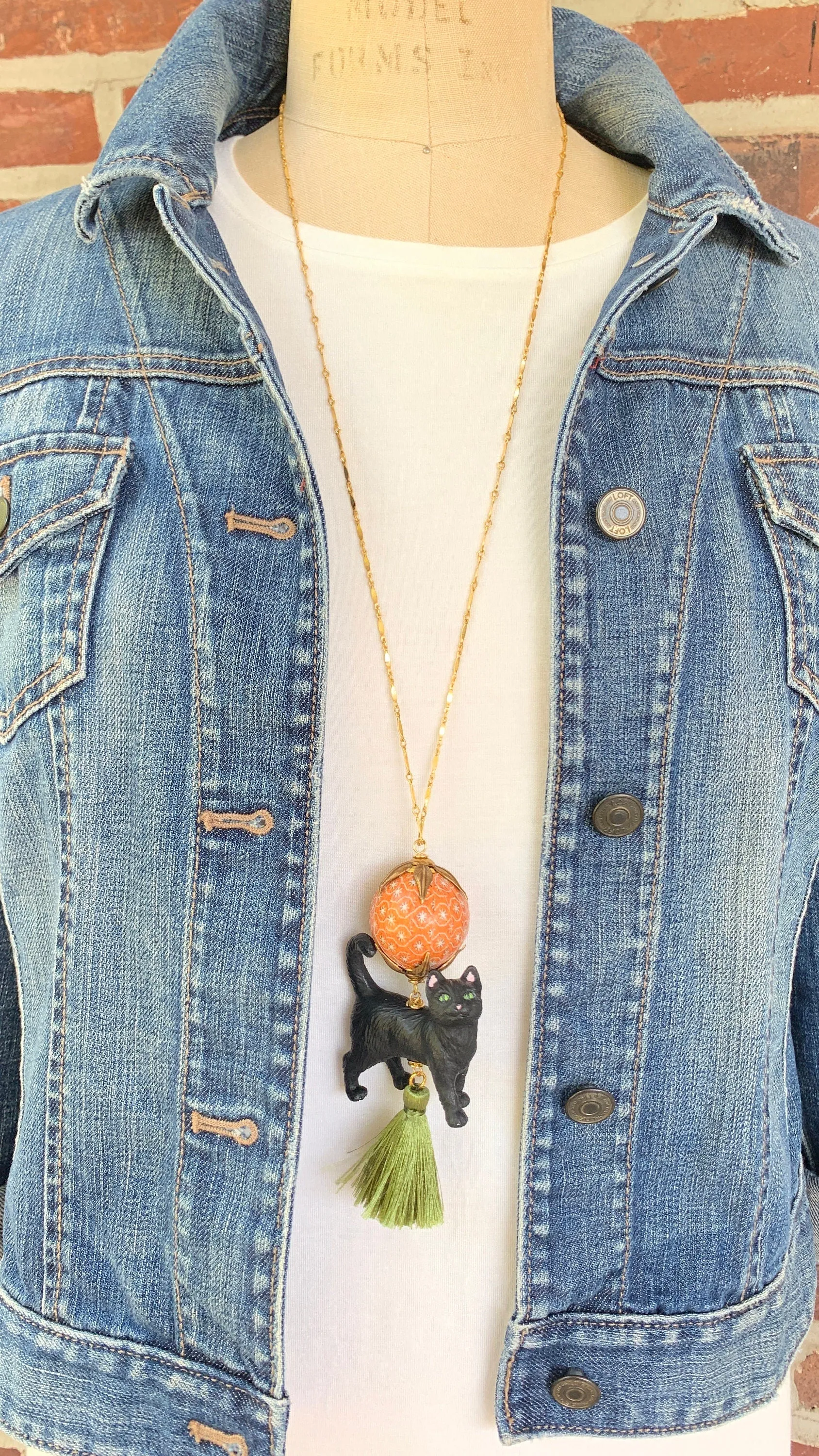 Lucky the Black Cat Pendant Necklace