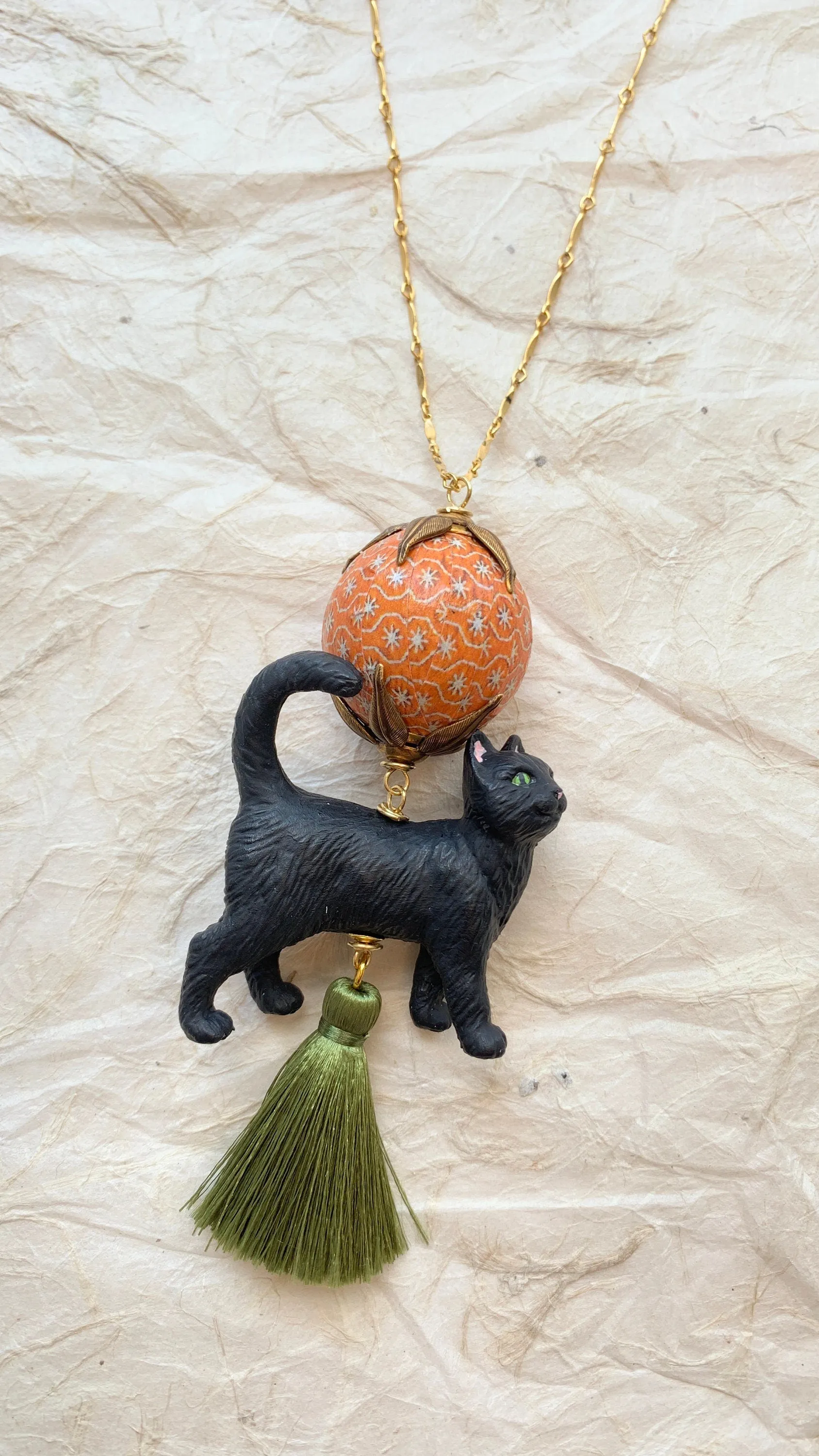 Lucky the Black Cat Pendant Necklace