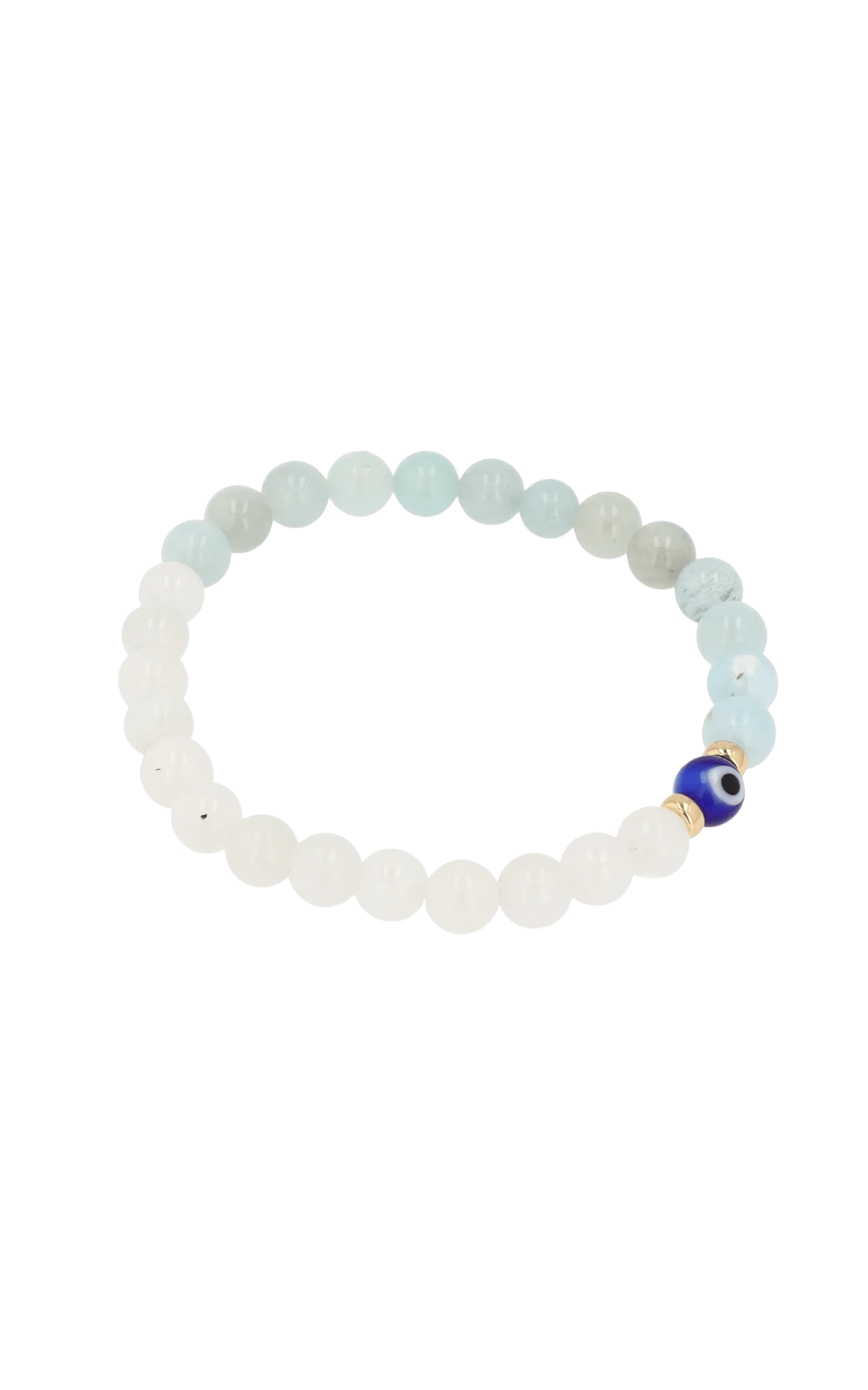 Magnetic Balance - Moonstone And Aquamarine Evil Eye Bracelet