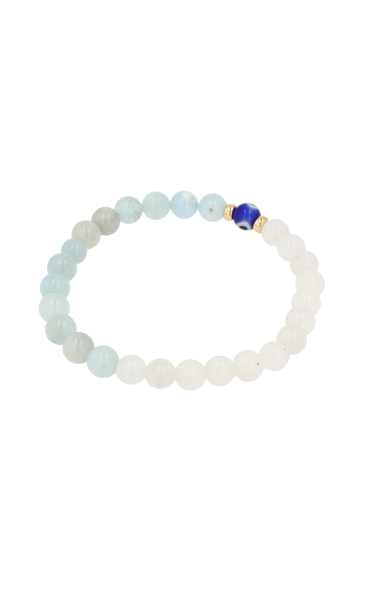 Magnetic Balance - Moonstone And Aquamarine Evil Eye Bracelet