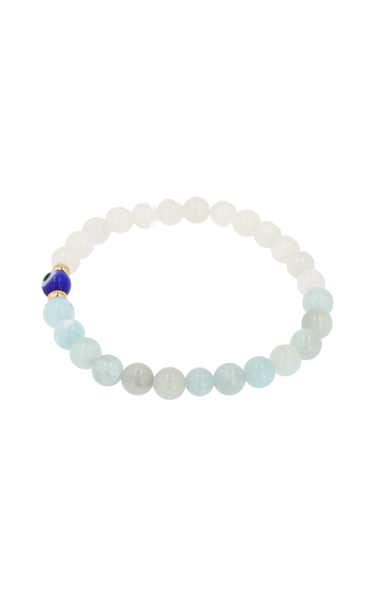 Magnetic Balance - Moonstone And Aquamarine Evil Eye Bracelet