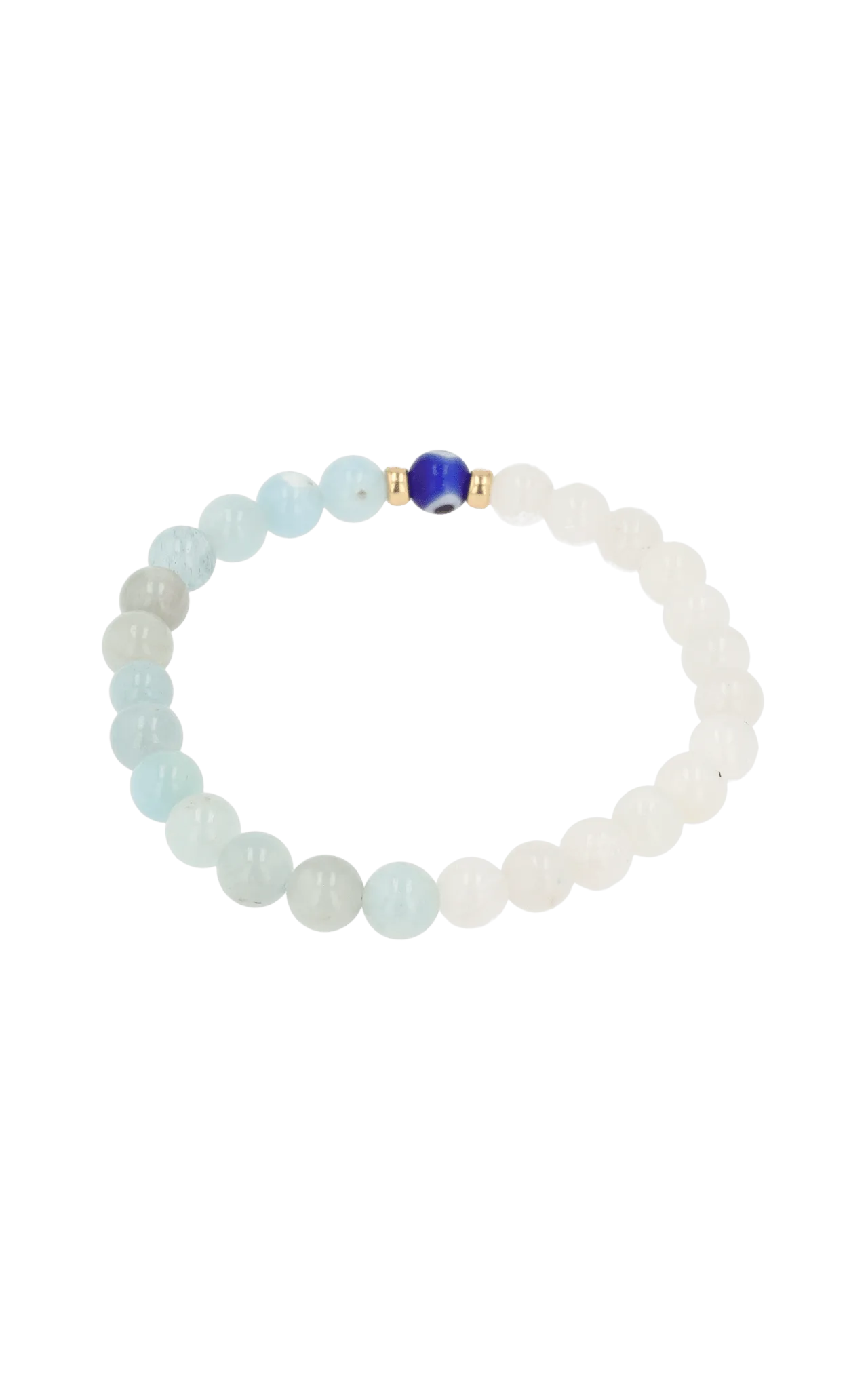 Magnetic Balance - Moonstone And Aquamarine Evil Eye Bracelet