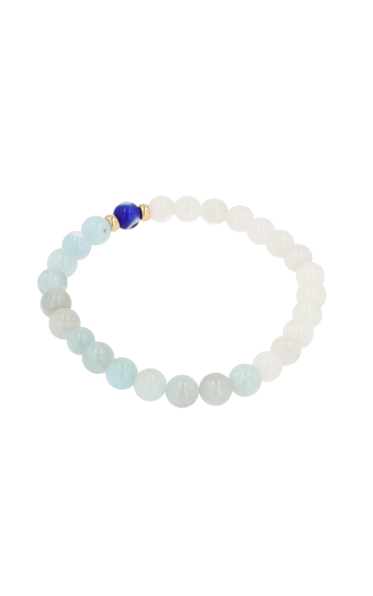 Magnetic Balance - Moonstone And Aquamarine Evil Eye Bracelet
