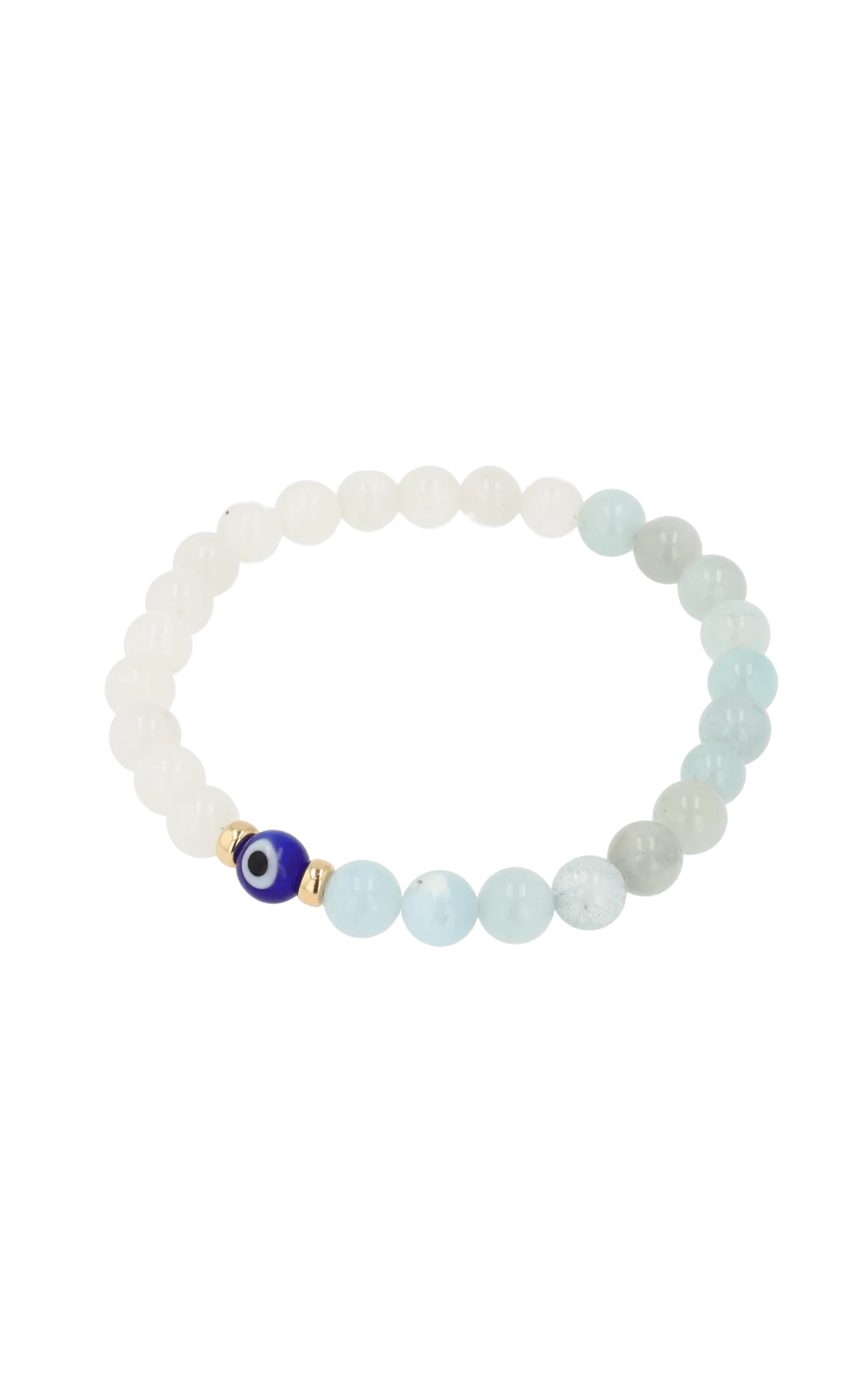 Magnetic Balance - Moonstone And Aquamarine Evil Eye Bracelet
