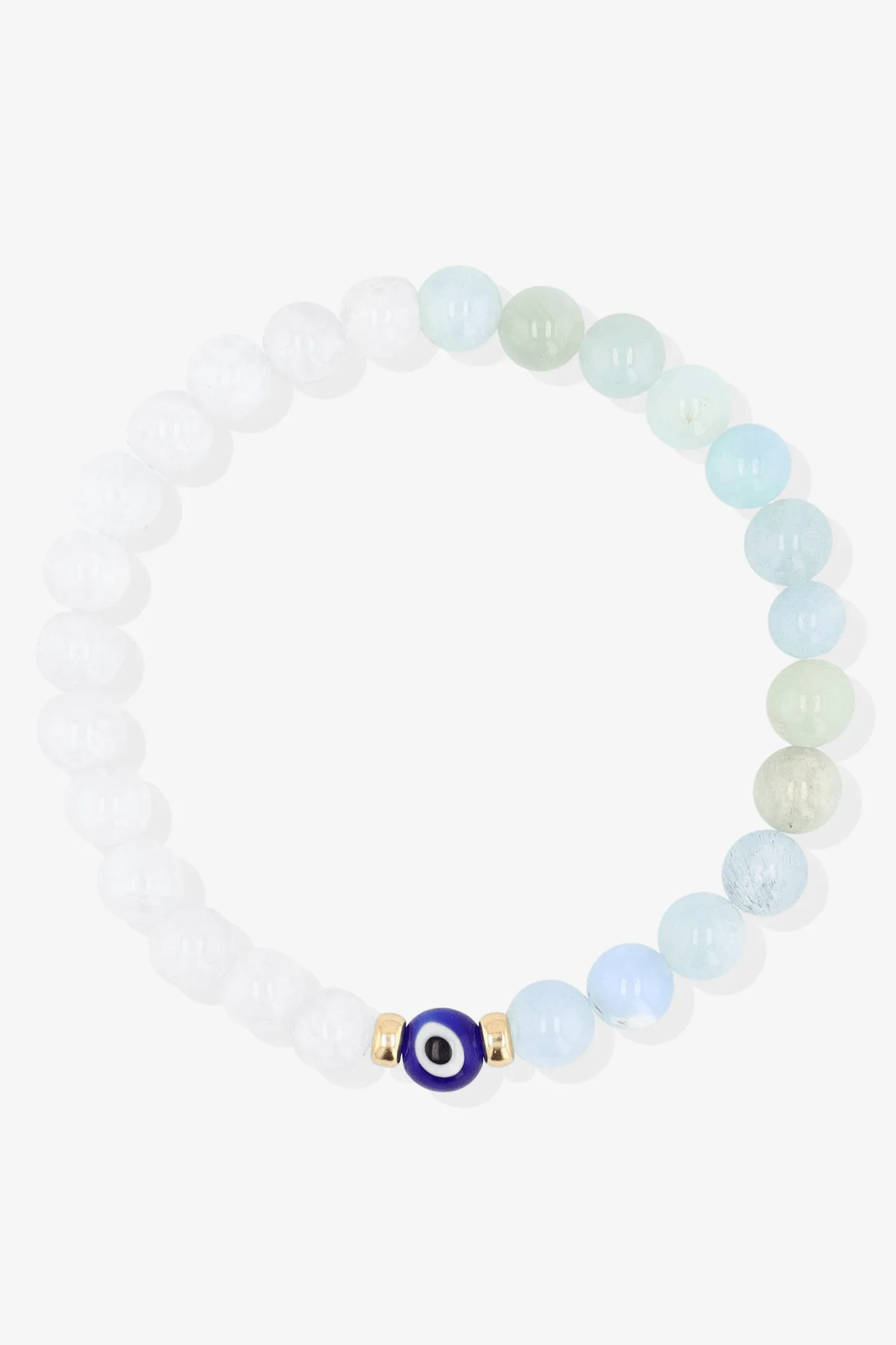 Magnetic Balance - Moonstone And Aquamarine Evil Eye Bracelet