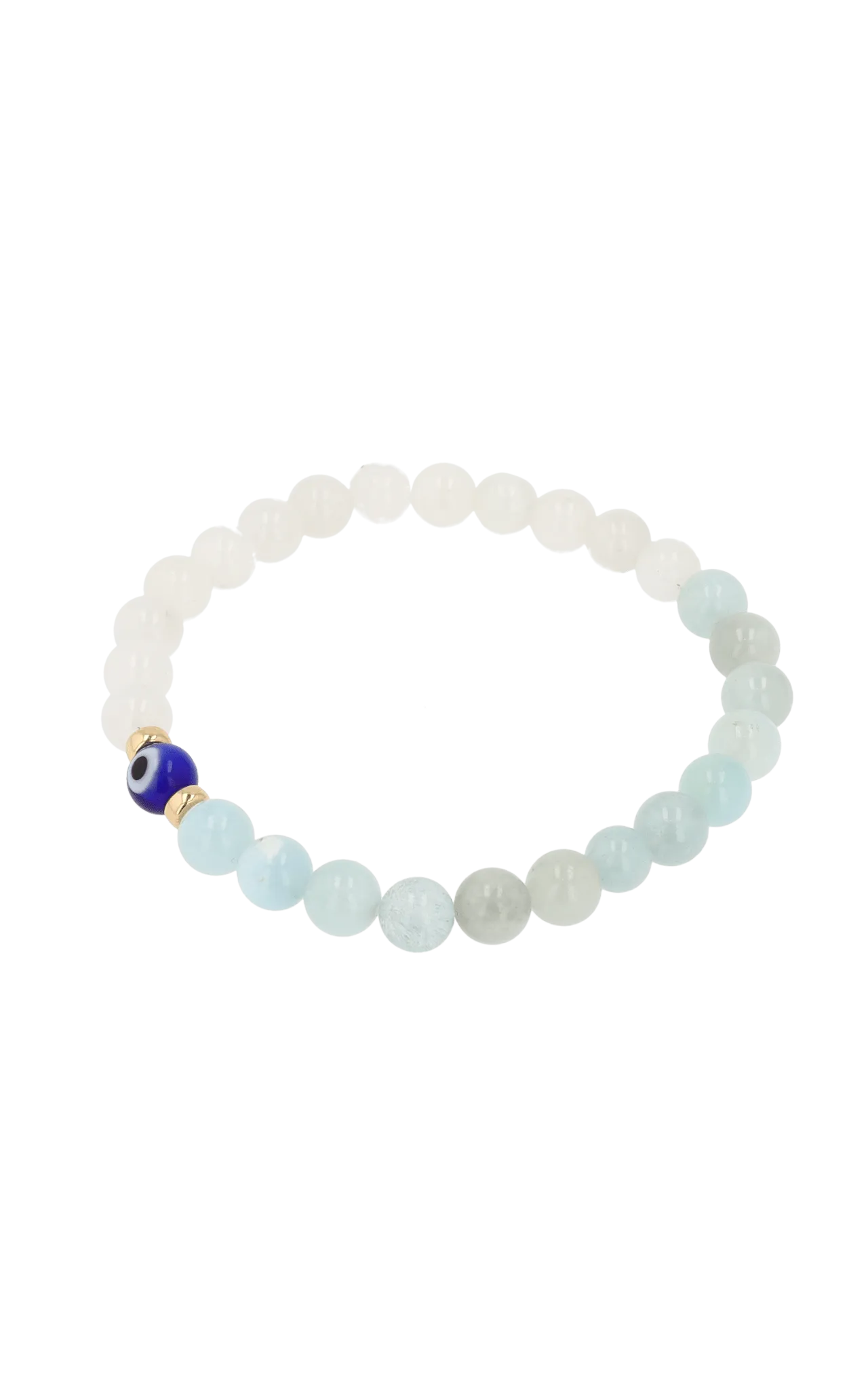 Magnetic Balance - Moonstone And Aquamarine Evil Eye Bracelet