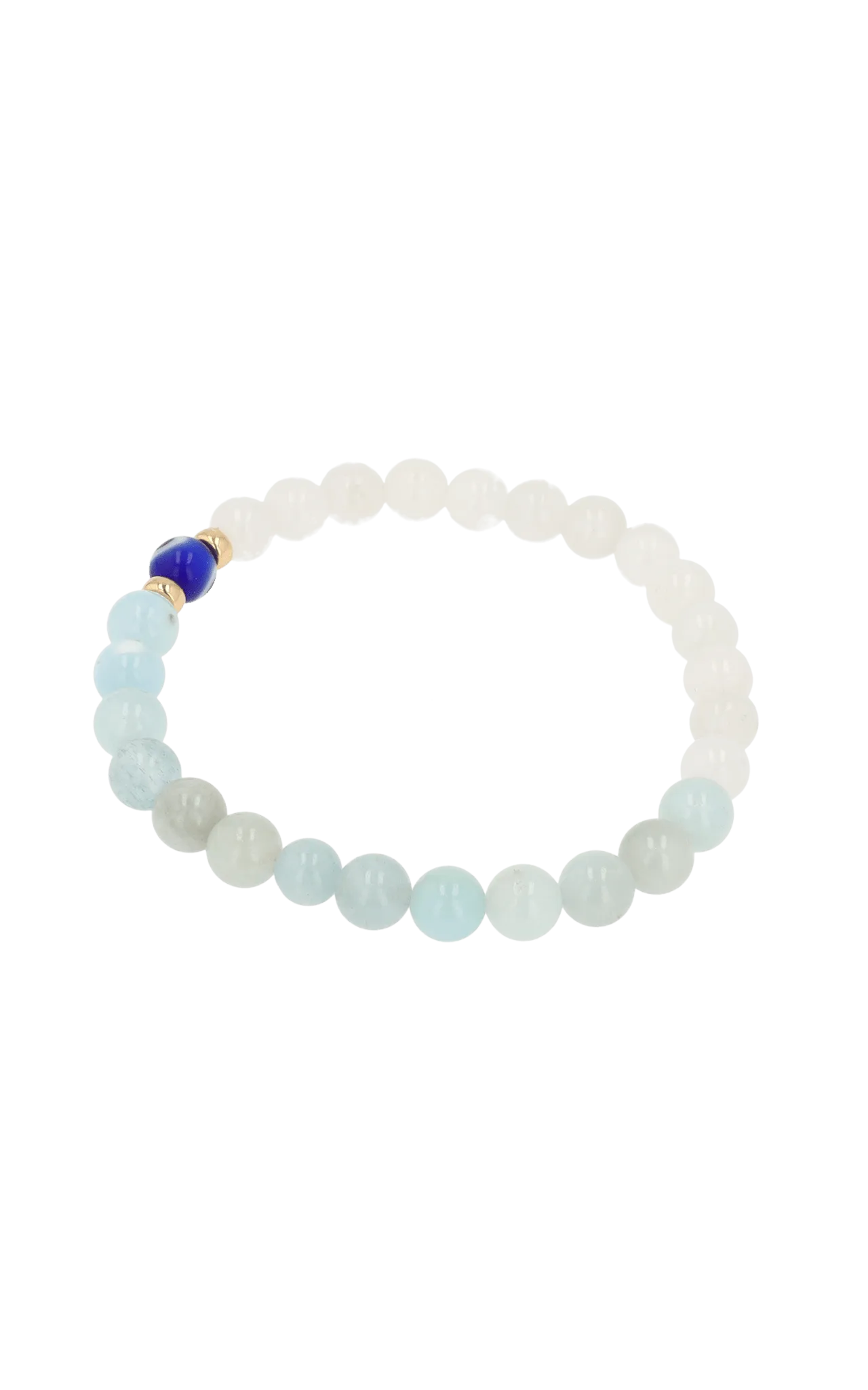 Magnetic Balance - Moonstone And Aquamarine Evil Eye Bracelet