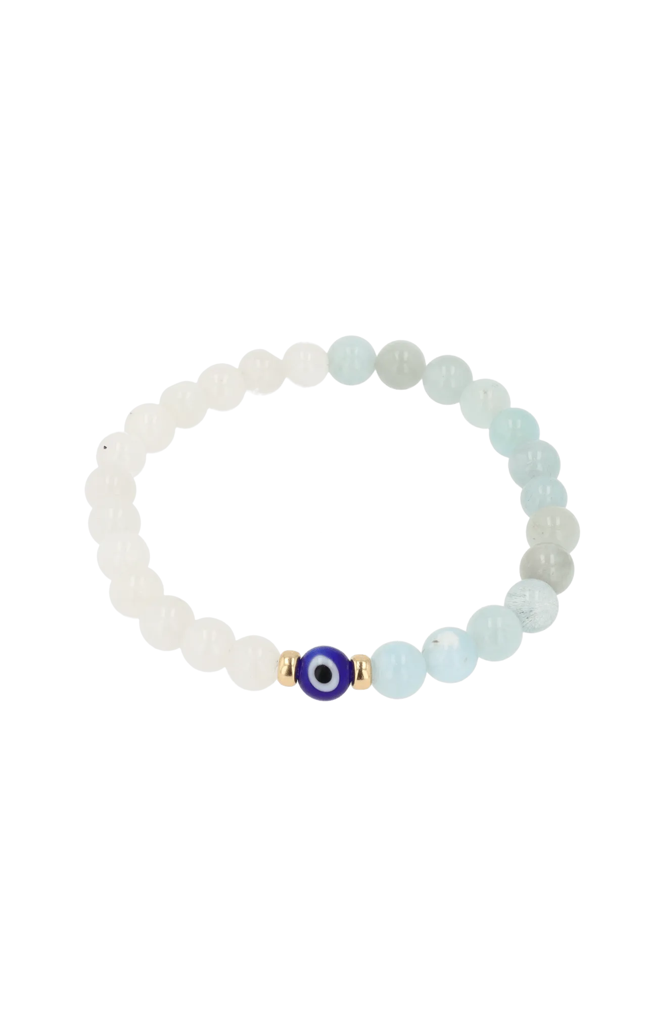 Magnetic Balance - Moonstone And Aquamarine Evil Eye Bracelet