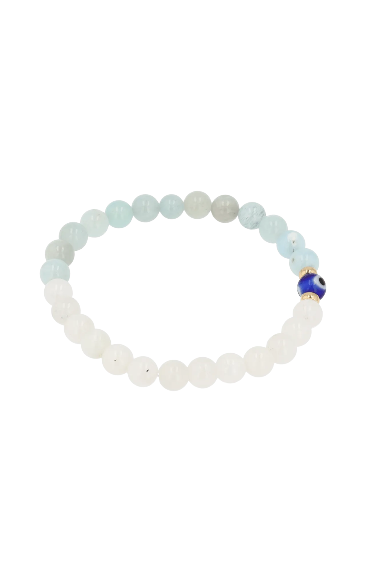 Magnetic Balance - Moonstone And Aquamarine Evil Eye Bracelet