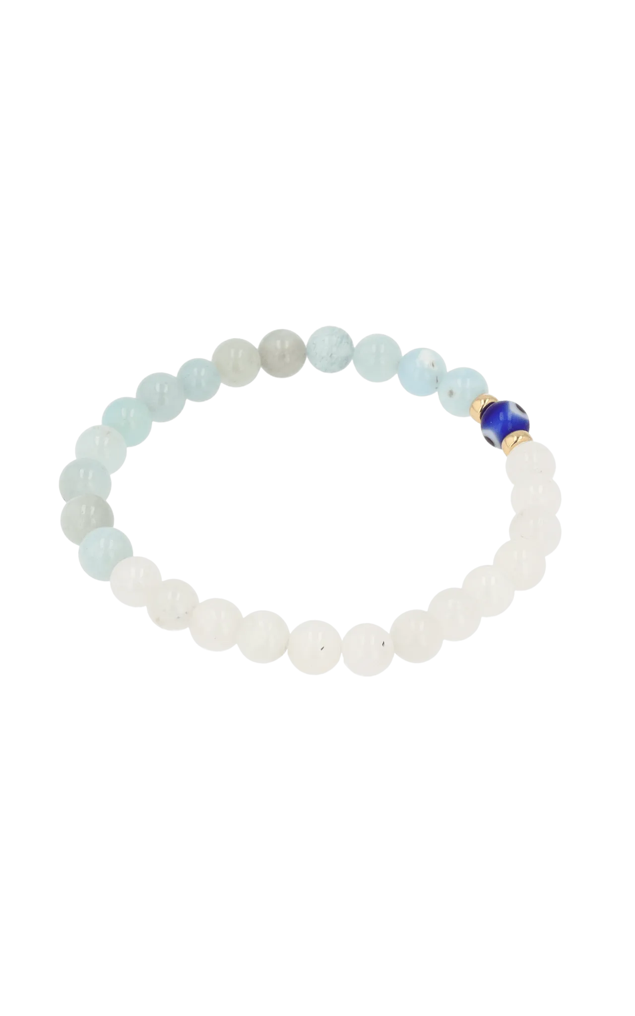 Magnetic Balance - Moonstone And Aquamarine Evil Eye Bracelet