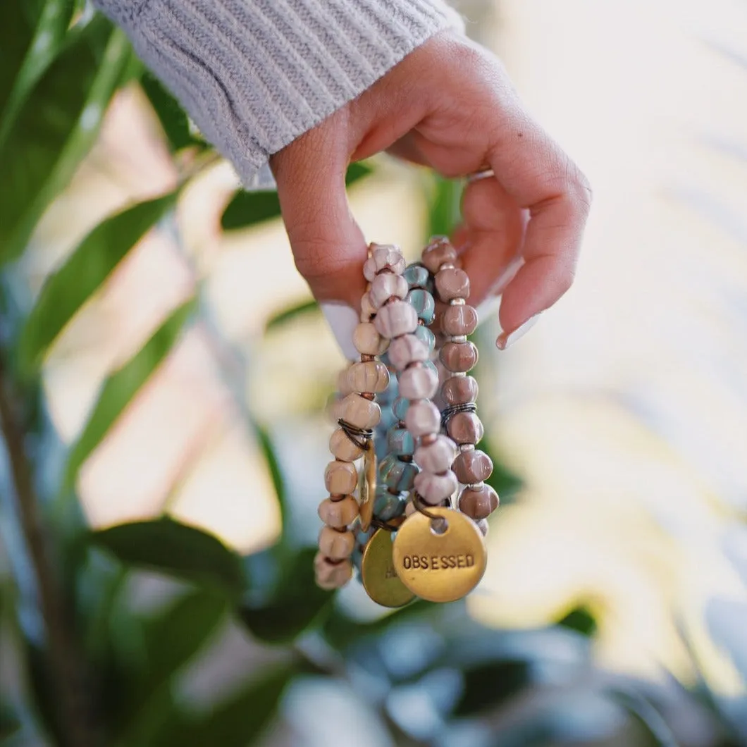 MAKIN’ ME BLUSH BEADED MESSAGE BRACELET